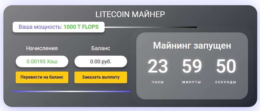 LTD Mining мощность