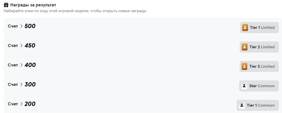 награды в sorare
